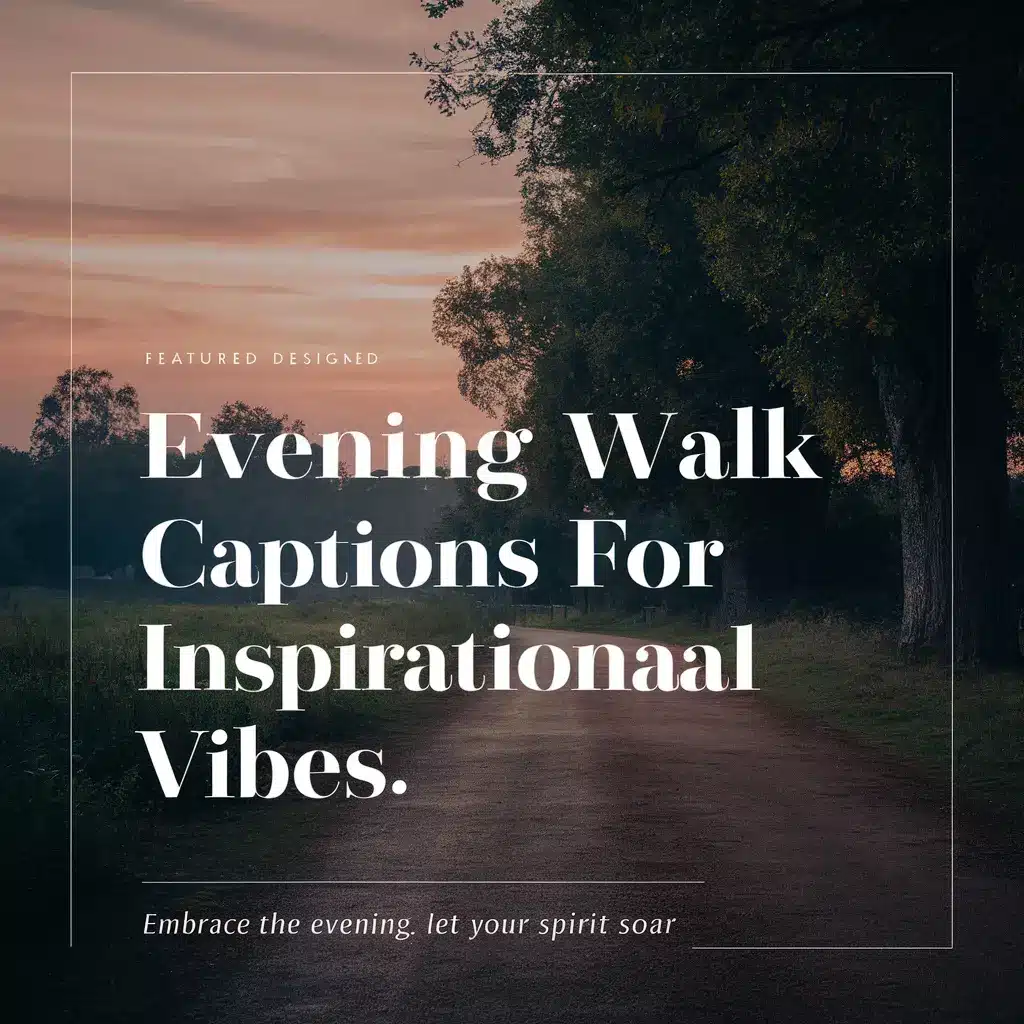 Evening Walk Captions for Instagram for Inspirational Vibes
