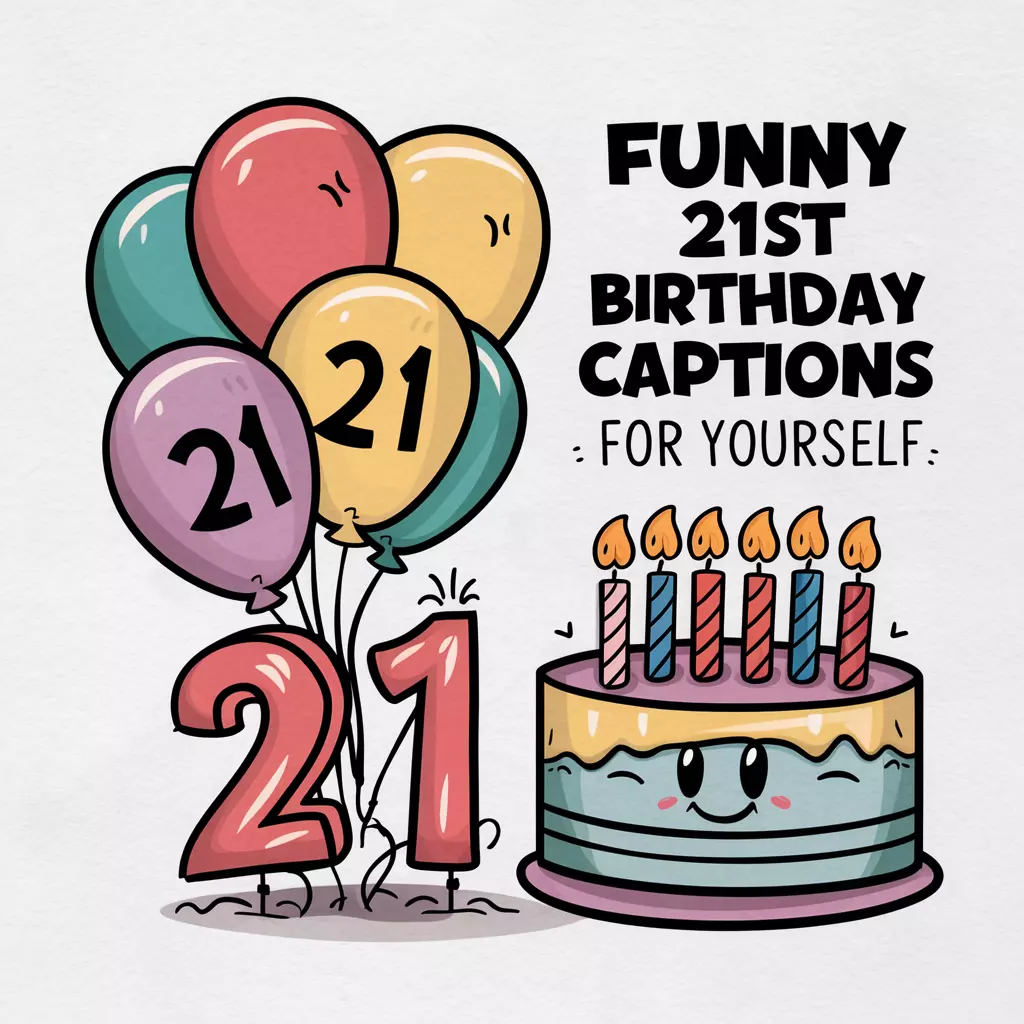Funny 21st Birthday Captions for Yourself
