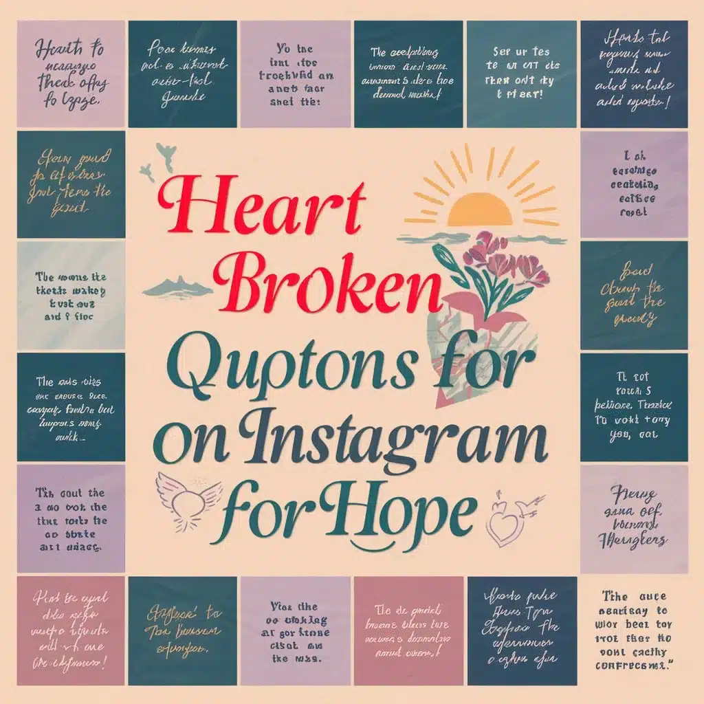 Heart Broken Quotes for Captions on Instagram for Hope