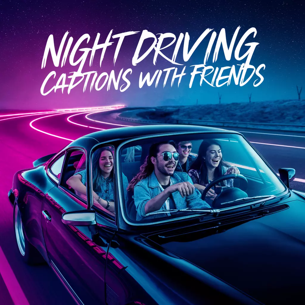 Night Driving Captions With Friends