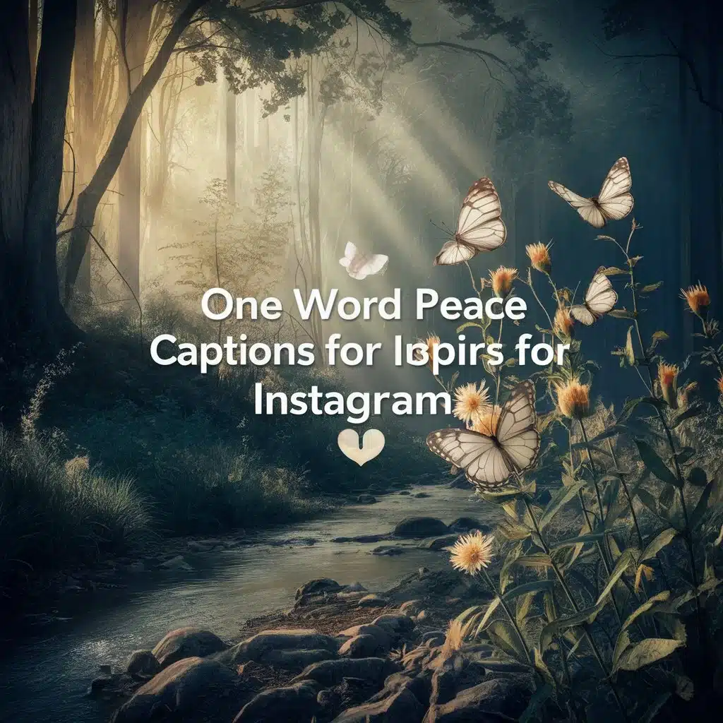 One Word Peace Captions for Instagram 