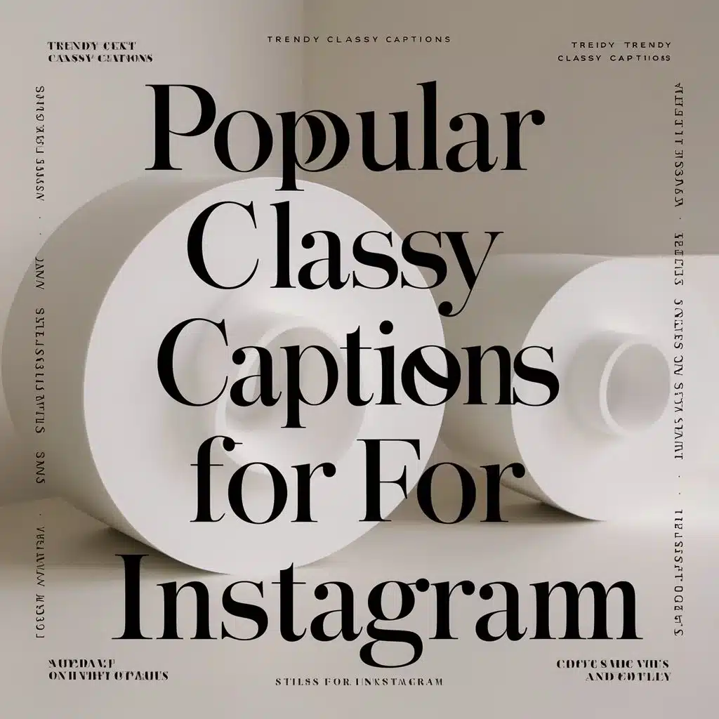 Popular Classy Captions for Instagram