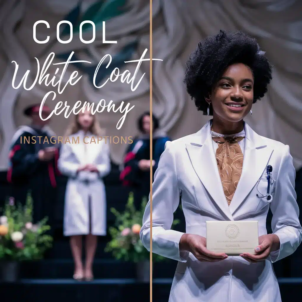 Cool White Coat Ceremony Instagram Captions