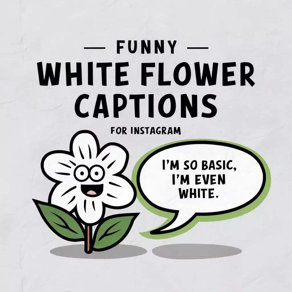 Funny White Flower Captions For Instagram
