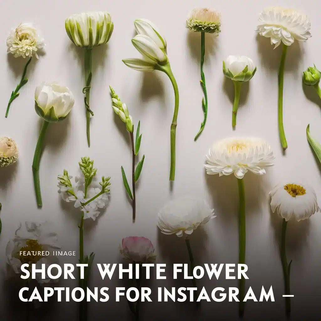 Short White Flower Captions For Instagram