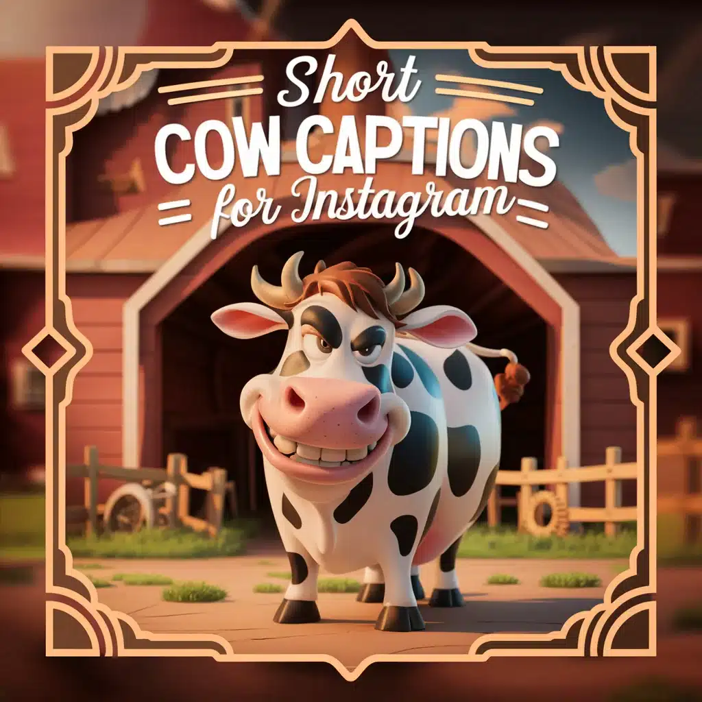 Short Cow Captions For Instagram: